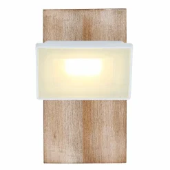 Lampes En Bois-Luminaires Globo Lighting Applique murale Globo JOYA LED Bois clair, Blanc, 1 lumière