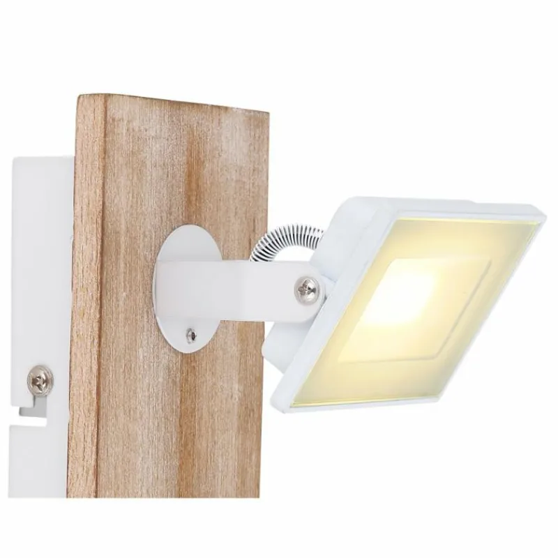 Lampes En Bois-Luminaires Globo Lighting Applique murale Globo JOYA LED Bois clair, Blanc, 1 lumière