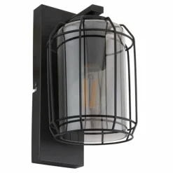 Suspension Verre Fumé-Luminaires Globo Lighting Applique murale Globo KAMMI Noir, 1 lumière