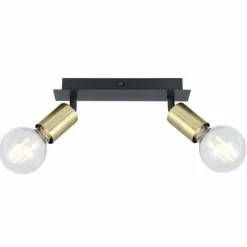 Luminaires Globo Lighting Applique murale GLOBO LILIANA Vieux laiton, Noir, 2 lumières* Spots Et Projecteurs