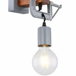 Lampes En Bois-Luminaires Globo Lighting Applique murale Globo LUDI Gris, Bois foncé, 1 lumière