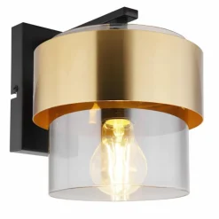 Suspension Verre Fumé-Luminaires Globo Lighting Applique murale Globo MILLEY Noir, 1 lumière