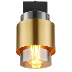 Suspension Verre Fumé-Luminaires Globo Lighting Applique murale Globo MILLEY Laiton, Noir, 1 lumière