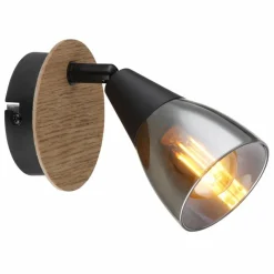 Suspension Verre Fumé-Luminaires Globo Lighting Applique murale Globo MUBBY Noir, 1 lumière