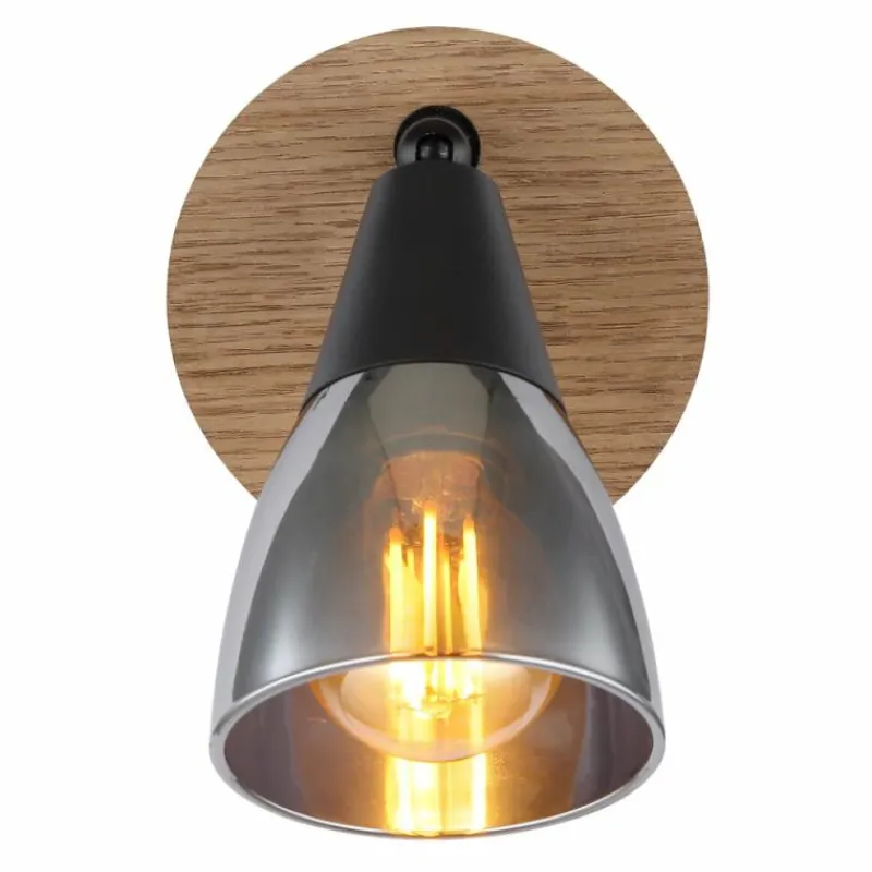 Suspension Verre Fumé-Luminaires Globo Lighting Applique murale Globo MUBBY Noir, 1 lumière