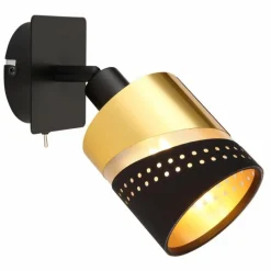 Lampes En Tissu-Luminaires Globo Lighting Applique murale Globo OR Noir, 1 lumière