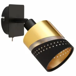 Lampes En Tissu-Luminaires Globo Lighting Applique murale Globo OR Noir, 1 lumière