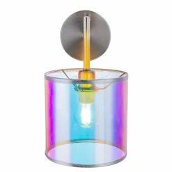 Lampes En Tissu-Luminaires Globo Lighting Applique murale Globo PRISMA Nickel mat, 1 lumière