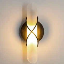 hofstein Applique murale Globo RANIA Acier inoxydable, Noir, Blanc, 1 lumière