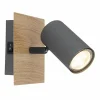 Lampes En Bois-Luminaires Globo Lighting Applique murale Globo ROBBY Bois foncé, Noir, 1 lumière