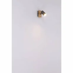 Lampes En Bois-Luminaires Globo Lighting Applique murale Globo ROBBY Bois foncé, Noir, 1 lumière