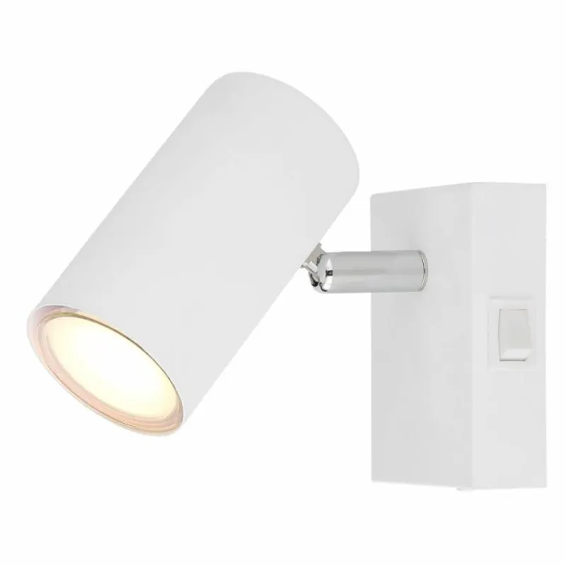 Luminaires Globo Lighting Applique murale Globo ROBBY Chrome, Blanc, 1 lumière* Spots Et Projecteurs