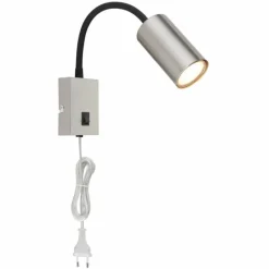Luminaires Globo Lighting Applique murale Globo ROBBY Nickel mat, 1 lumière* Spots Et Projecteurs
