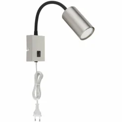 Luminaires Globo Lighting Applique murale Globo ROBBY Nickel mat, 1 lumière* Spots Et Projecteurs
