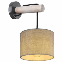 Lampes En Tissu-Luminaires Globo Lighting Applique murale Globo ROGER Gris, Noir, 1 lumière