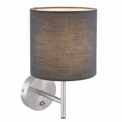 Lampes En Tissu-Luminaires Globo Lighting Applique murale Globo SANNA Nickel mat, 1 lumière