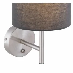 Lampes En Tissu-Luminaires Globo Lighting Applique murale Globo SANNA Nickel mat, 1 lumière
