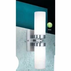 Luminaires Globo Lighting Applique murale Globo SPACE Chrome, Acier inoxydable, Nickel mat, Blanc, 2 lumières