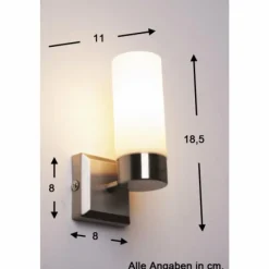 Luminaires Globo Lighting Applique murale Globo SPACE Acier inoxydable, Nickel mat, Blanc, 1 lumière