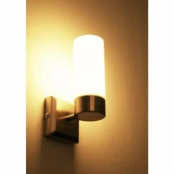 Luminaires Globo Lighting Applique murale Globo SPACE Acier inoxydable, Nickel mat, Blanc, 1 lumière