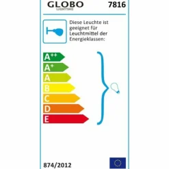 Luminaires Globo Lighting Applique murale Globo SPACE Chrome, Acier inoxydable, Nickel mat, Blanc, 2 lumières