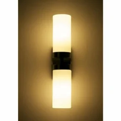 Luminaires Globo Lighting Applique murale Globo SPACE Chrome, Acier inoxydable, Nickel mat, Blanc, 2 lumières