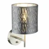Lampes En Tissu-Luminaires Globo Lighting Applique murale Globo TAROK Nickel mat, 1 lumière