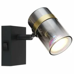 Suspension Verre Fumé-Luminaires Globo Lighting Applique murale Globo TRABBY Noir, 1 lumière