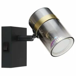 Suspension Verre Fumé-Luminaires Globo Lighting Applique murale Globo TRABBY Noir, 1 lumière