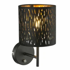 Lampes En Tissu-Luminaires Globo Lighting Applique murale Globo TUXON Noir, 1 lumière