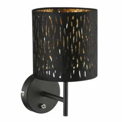 Lampes En Tissu-Luminaires Globo Lighting Applique murale Globo TUXON Noir, 1 lumière