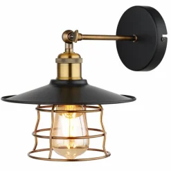 Luminaires Rustiques-Luminaires Globo Lighting Applique murale Globo VIEJO Vieux laiton, Noir, 1 lumière