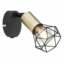 Luminaires Globo Lighting Applique murale Globo XARA Vieux laiton, Noir, 1 lumière* Appliques