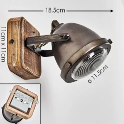 Luminaires Rustiques-hofstein Applique murale Glostrup Brun, Acier inoxydable, 1 lumière