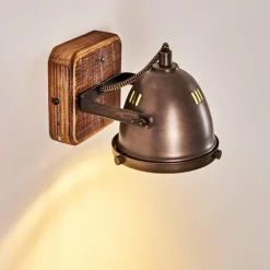 Luminaires Rustiques-hofstein Applique murale Glostrup Brun, Acier inoxydable, 1 lumière