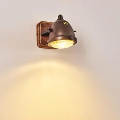 Luminaires Rustiques-hofstein Applique murale Glostrup Brun, Acier inoxydable, 1 lumière