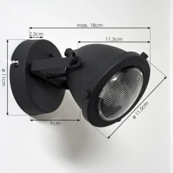 hofstein Applique murale Glostrup LED Noir, 1 lumière