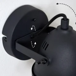 hofstein Applique murale Glostrup LED Noir, 1 lumière