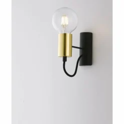 Lampes Dorées-Luce Design Applique murale Gnarp Noir doré, 1 lumière