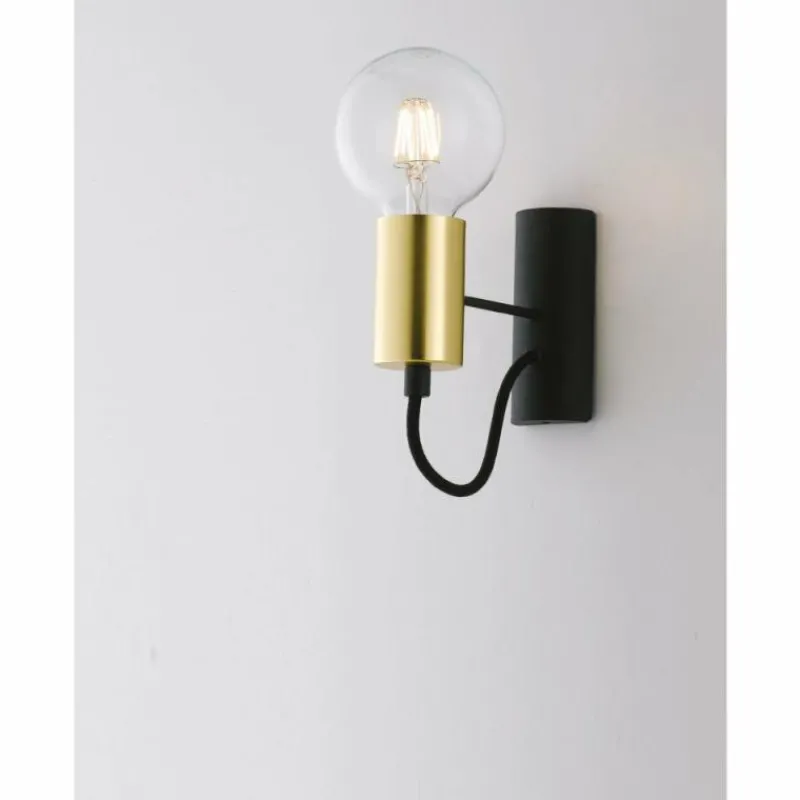 Lampes Dorées-Luce Design Applique murale Gnarp Noir doré, 1 lumière