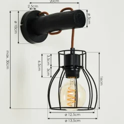 Lampes Vintages & Rétros-hofstein Applique murale Gondo Noir, 1 lumière