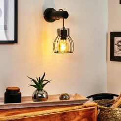 Lampes Vintages & Rétros-hofstein Applique murale Gondo Noir, 1 lumière