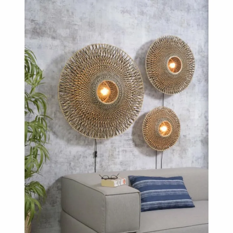 Style Boho-Chic-Good & Mojo Applique murale BALI Noir, 1 lumière