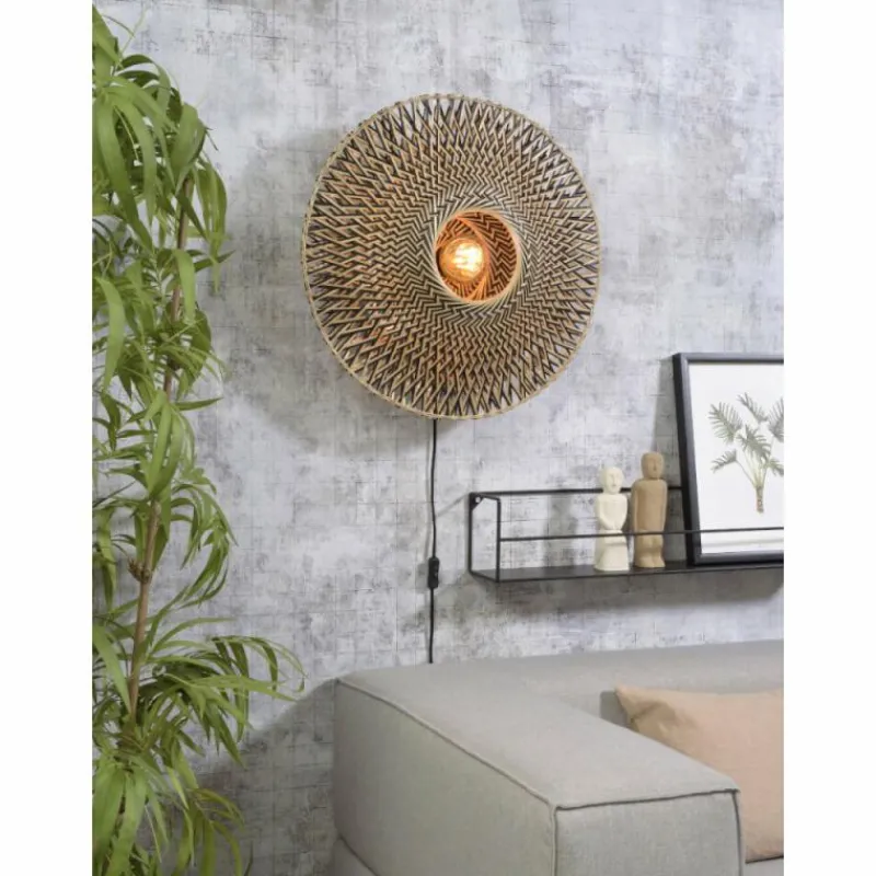 Style Boho-Chic-Good & Mojo Applique murale BALI Noir, 1 lumière