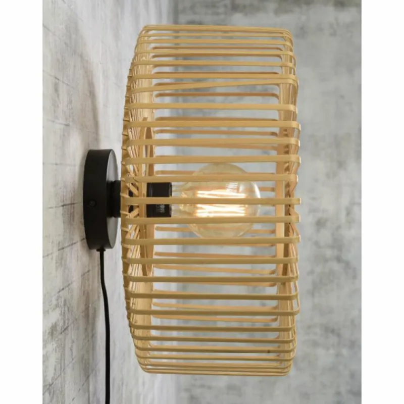 Style Boho-Chic-Good & Mojo Applique murale BROMO Noir, 1 lumière