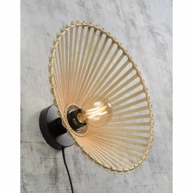 Style Boho-Chic-Good & Mojo Applique murale BROMO Noir, 1 lumière