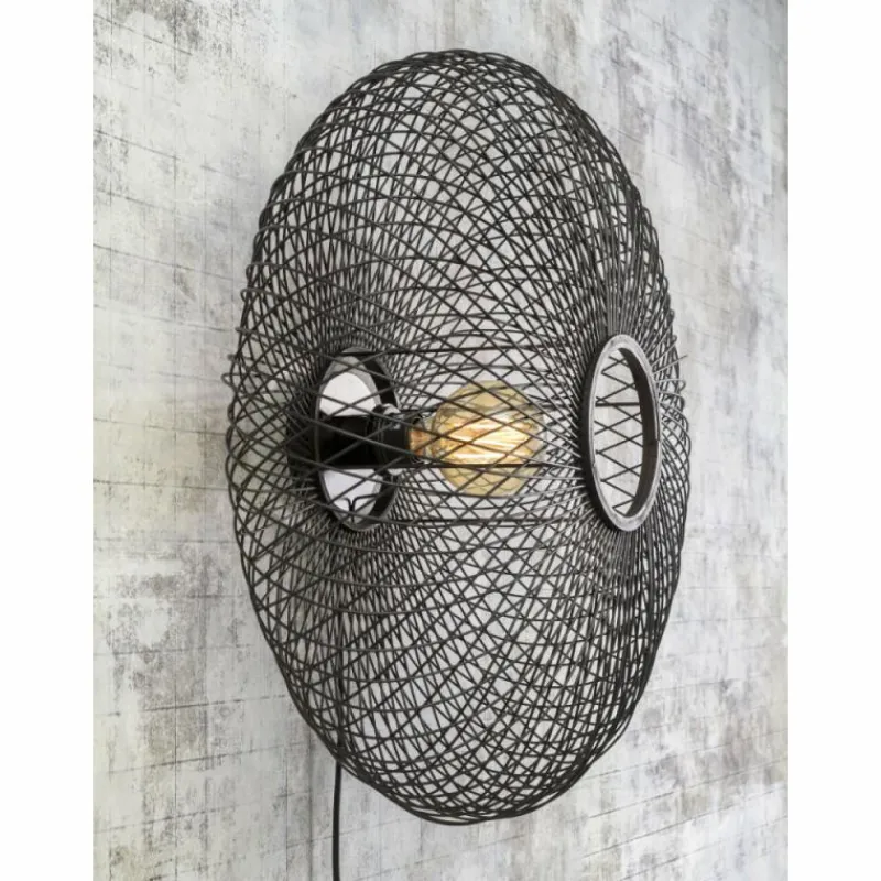 Style Boho-Chic-Good & Mojo Applique murale CANGO Noir, 1 lumière