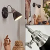 Lampes Industrielles-hofstein Applique murale Gralingen Nickel mat, Noir, Blanc, 1 lumière