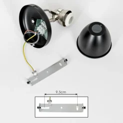 Lampes Industrielles-hofstein Applique murale Gralingen Nickel mat, Noir, Blanc, 1 lumière