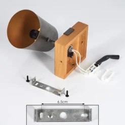 Lampes Dorées-hofstein Applique murale Gressot Ancien, Écru, Nickel mat, 1 lumière